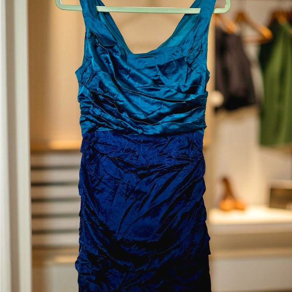 NWOT Express Teal and Navy Mini Dress - Picture 2 of 5